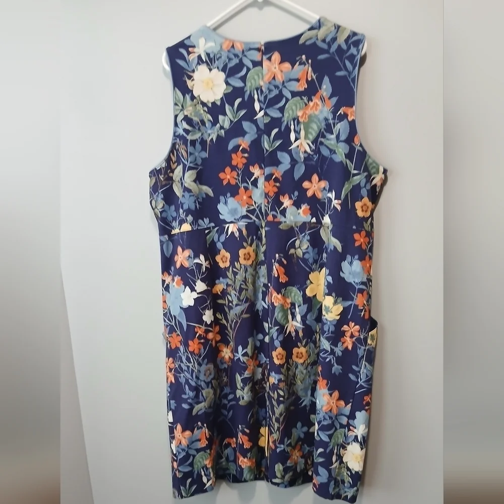Land's End Floral Dress With Pockets Womens 22W Granola Girl Hiking Outdoors - Picture 7 of 8